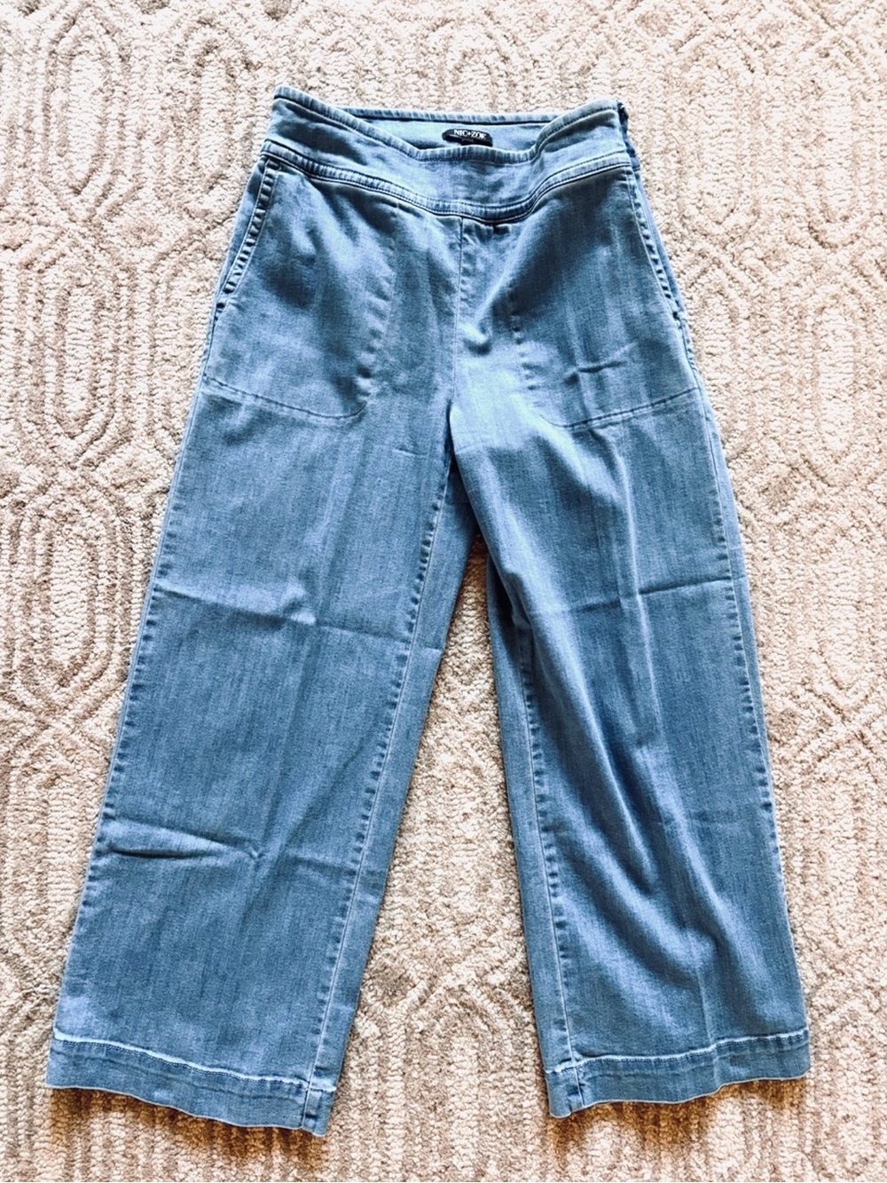 Nic & Zoe high waist wide leg capri denim jeans with side zip WM sz 4